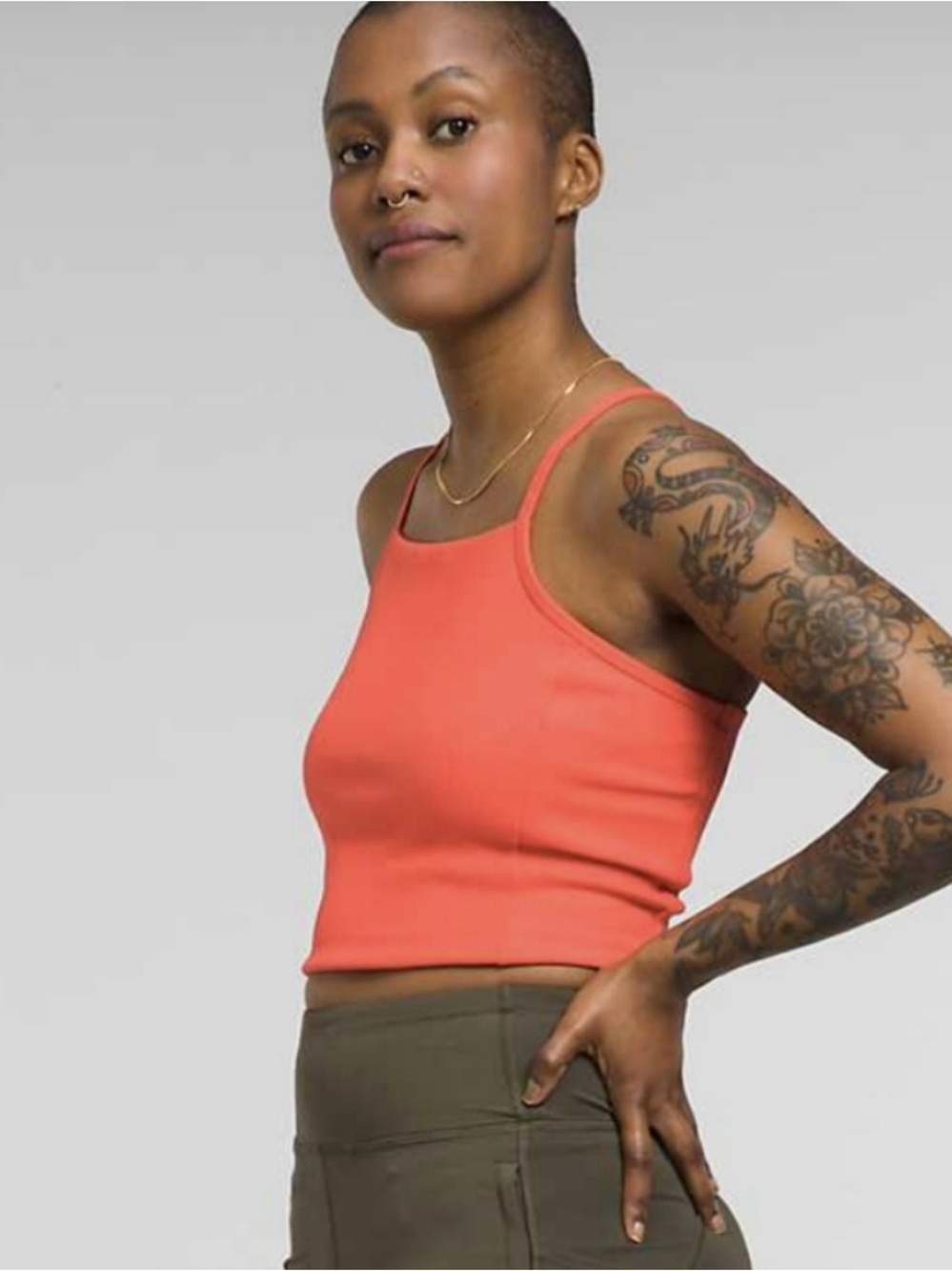 The North Face Women’s Guide Forward Rib Tanklette M Retro Orange Tank Cropped